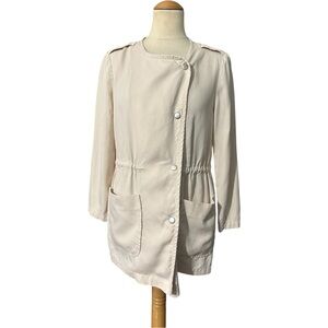 Ann Taylor Factory Front Snap Shacket Tan Size Small